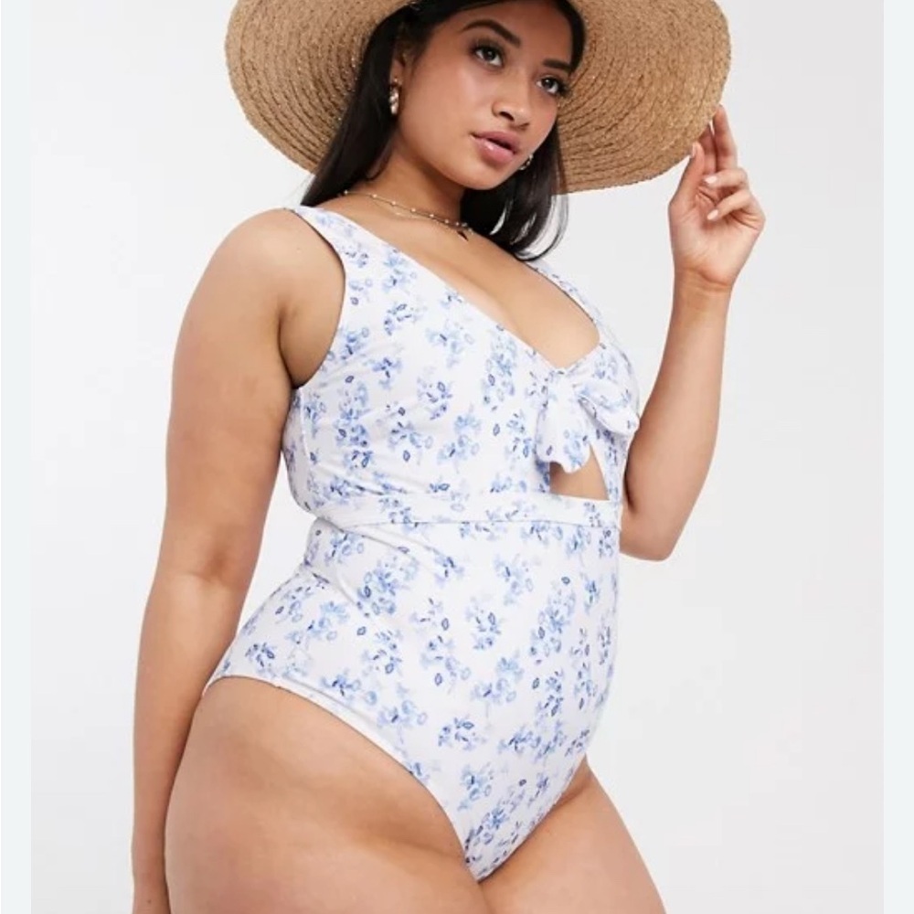 Peek & Beau Floral One-Piece Swimsuit with Bow Cut Out